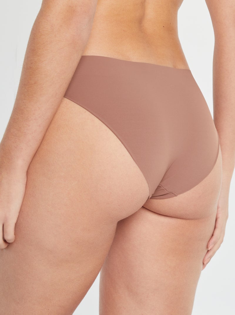 Lot de 2 culottes invisibles en microfibre Marron - Kiabi
