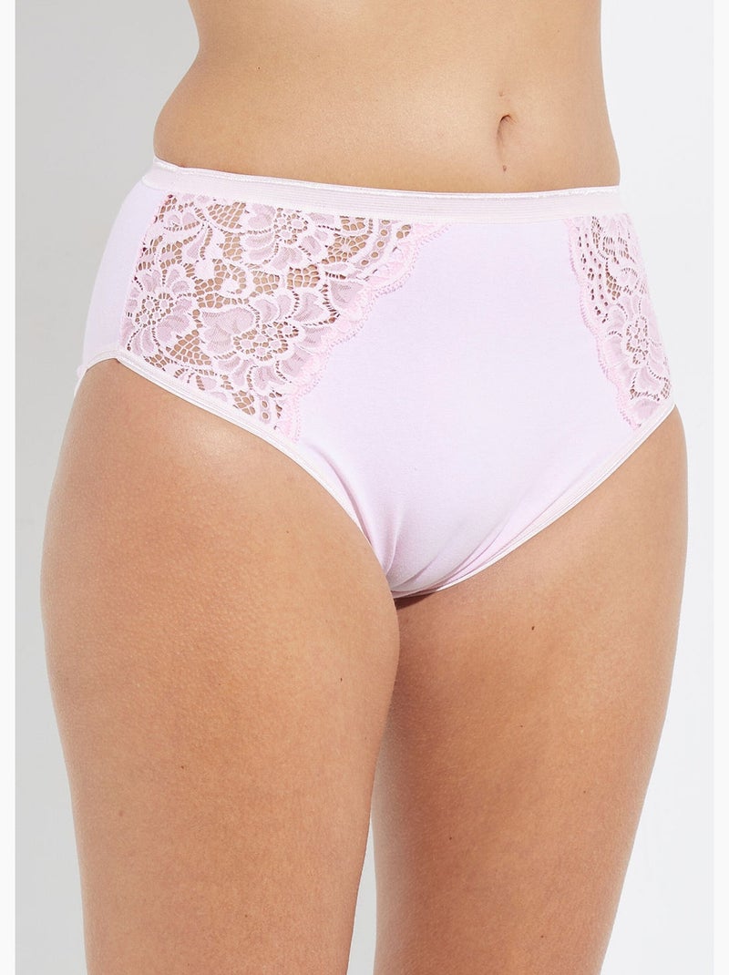 Lot de 2 culottes légèrement échancrées - Afibel Rose - Kiabi