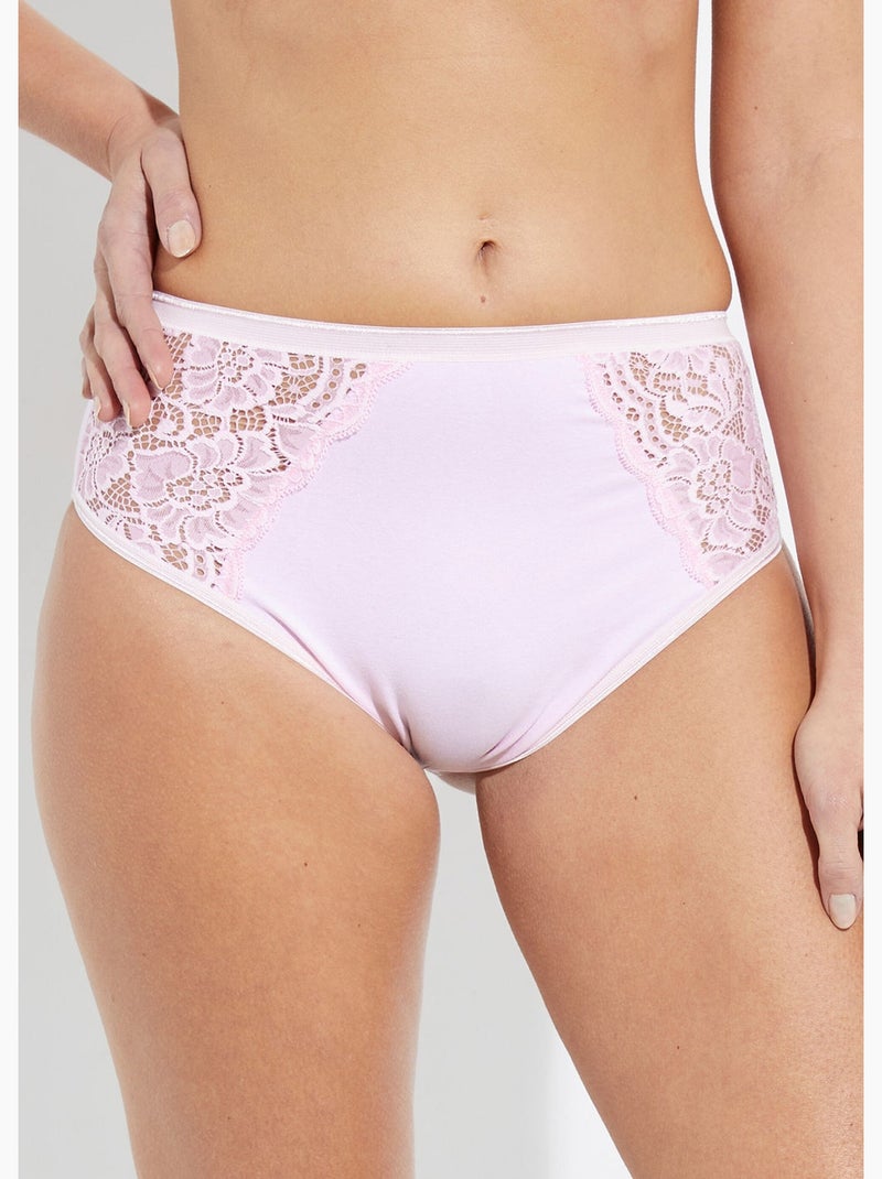 Lot de 2 culottes légèrement échancrées - Afibel Rose - Kiabi