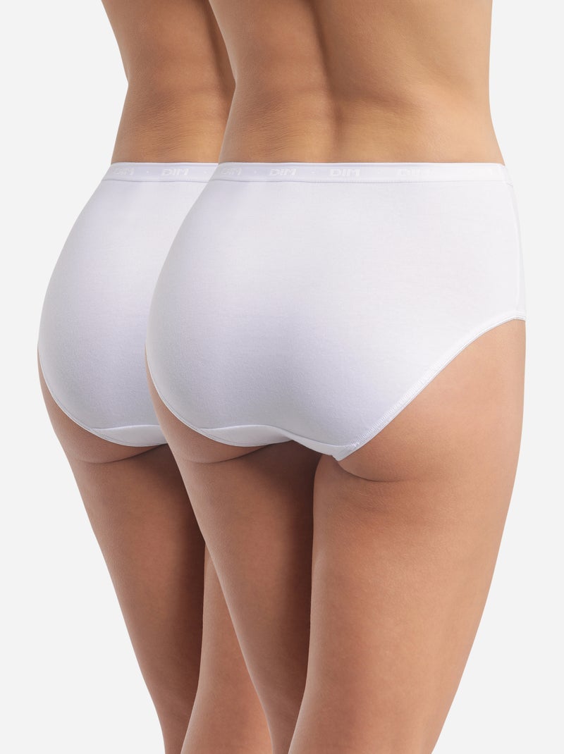 Lot de 2 Culottes Maxi Biologique Coton Plus Bio Blanc - Kiabi