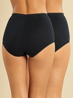 Lot de 2 culottes maxi coton 'Sans Complexe' - Kiabi