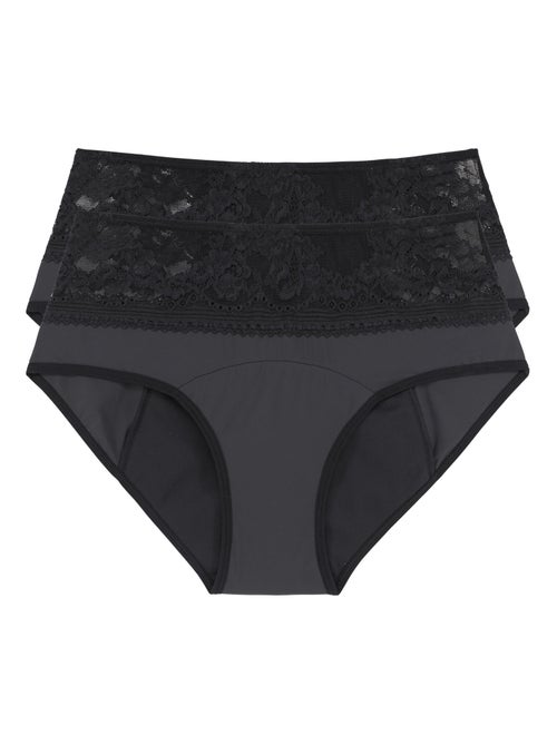 Lot de 2 culottes menstruelles en dentelle midi Dorina - Kiabi Lot de 2 culottes menstruelles en dentelle midi Dorina - Kiabi