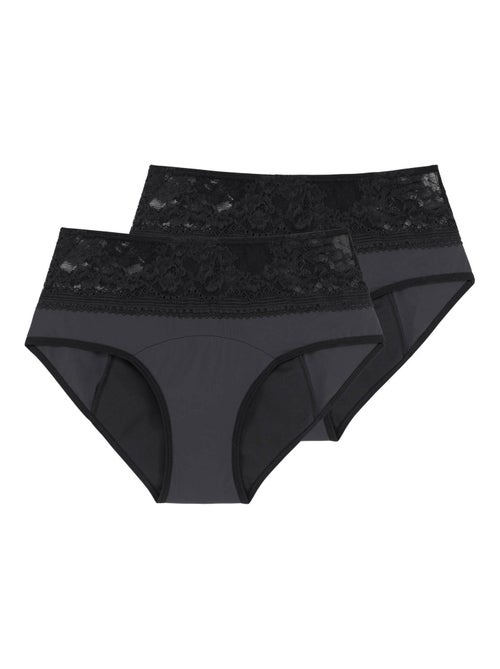 Lot de 2 culottes menstruelles en dentelle midi Dorina - Kiabi Lot de 2 culottes menstruelles en dentelle midi Dorina - Kiabi