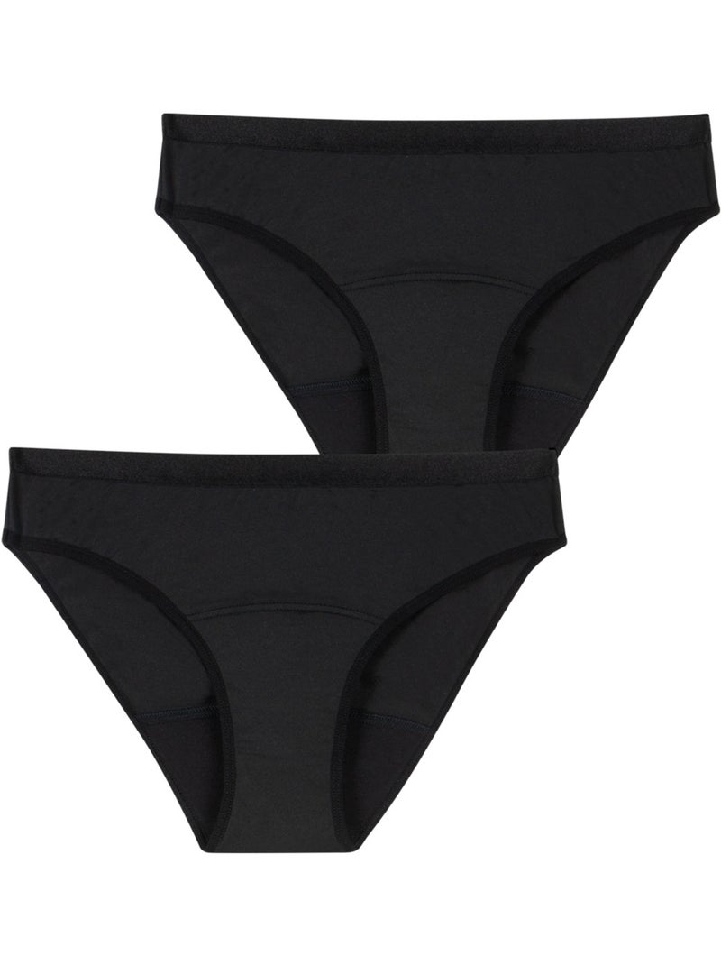 Lot de 2 culottes menstruelles femme Athena Noir - Kiabi