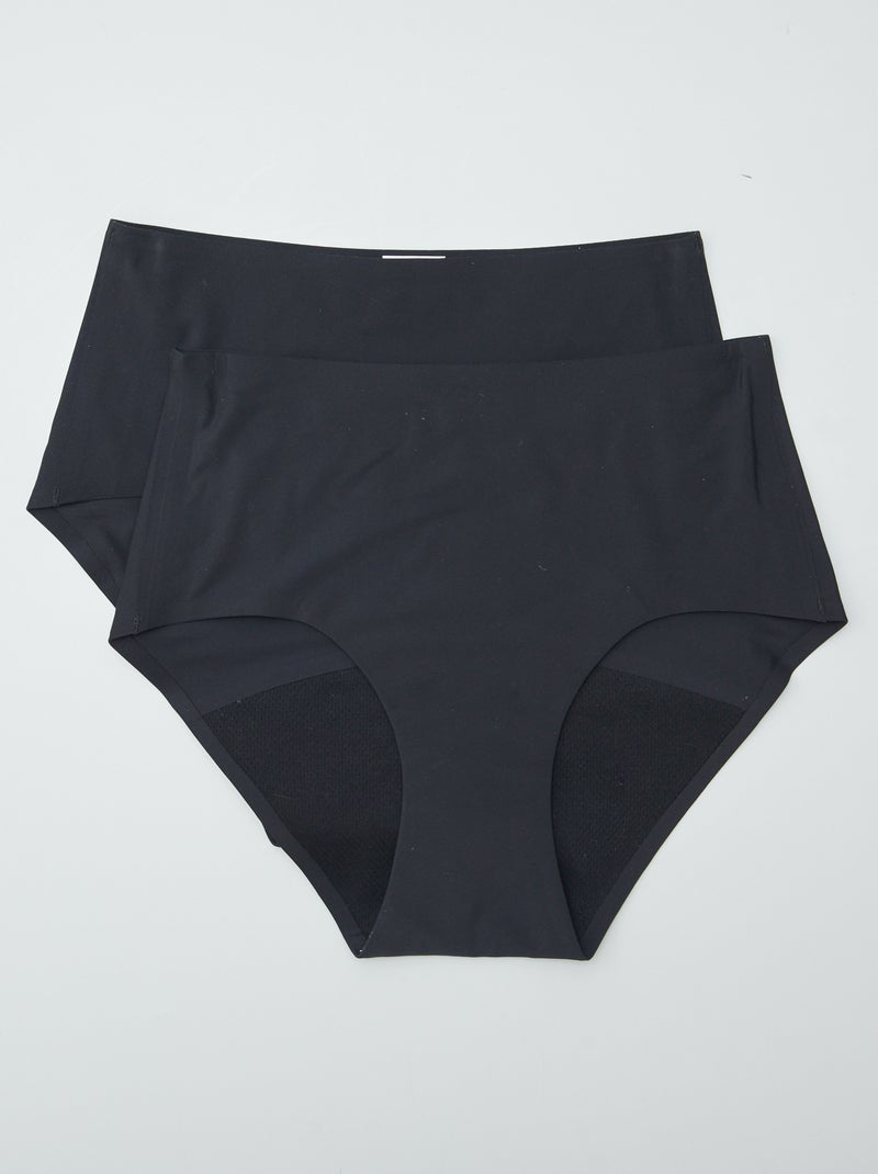 Lot de 2 culottes menstruelles flux léger noir - Kiabi