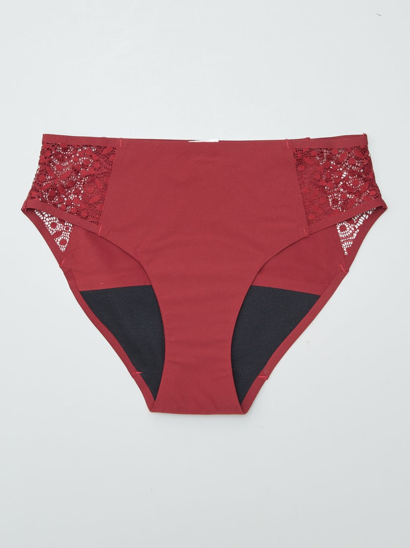 Lot de culottes menstruelles flux léger Rouge/Noir Femme