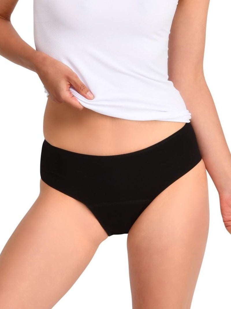 Lot de 2 culottes menstruelles invisibles Noir - Kiabi