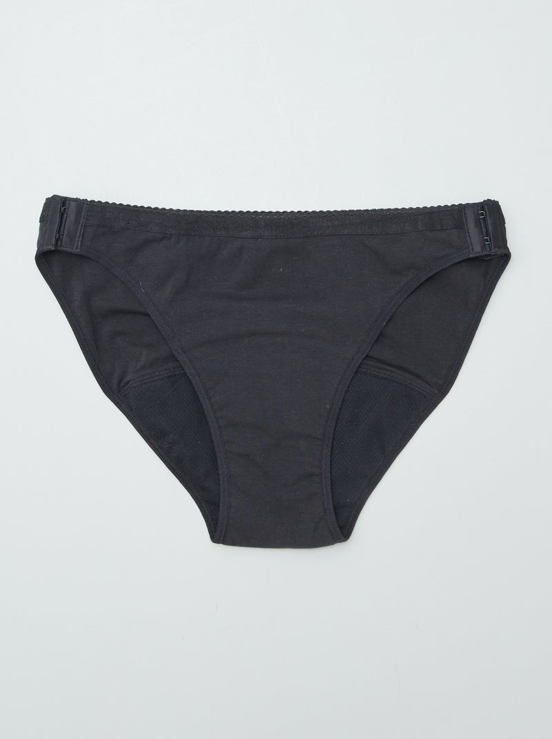 Lot de 2 culottes menstruelles lavables coton  - So Easy noir - Kiabi