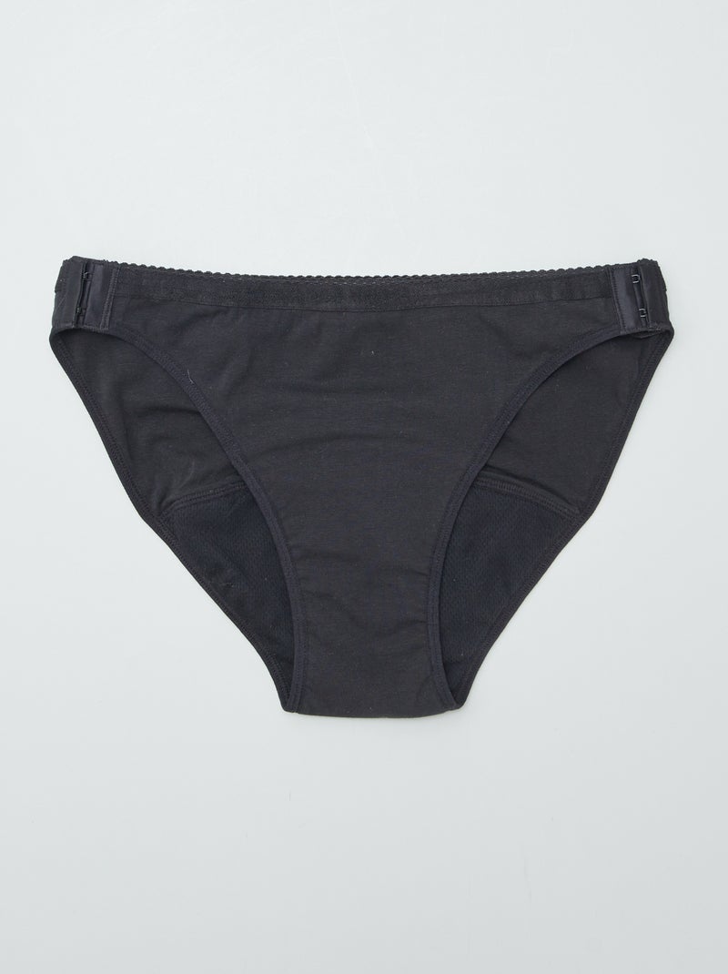 Lot de 2 culottes menstruelles lavables coton  - So Easy noir - Kiabi