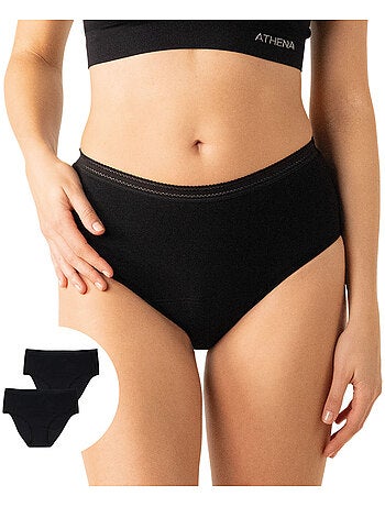 Lot de 2 culottes menstruelles taille haute femme Athena