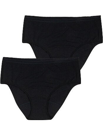 Lot de 2 culottes menstruelles taille haute femme Athena