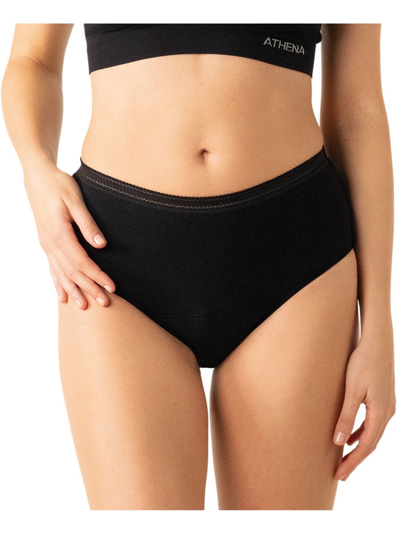 Lot de 2 culottes menstruelles taille haute femme Athena Noir - Kiabi