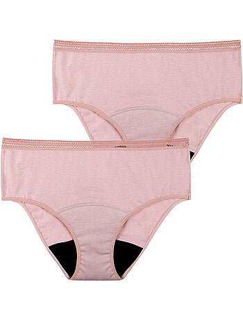 Lot de 2 culottes menstruelles taille haute femme Athena