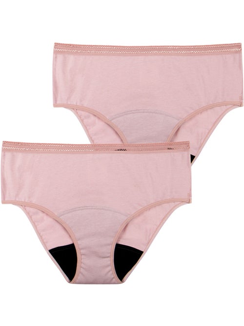 Lot de 2 culottes menstruelles taille haute femme Athena - Kiabi
