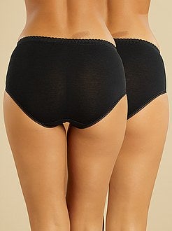 Lot de 2 culottes midi coton 'Sans Complexe' - Kiabi