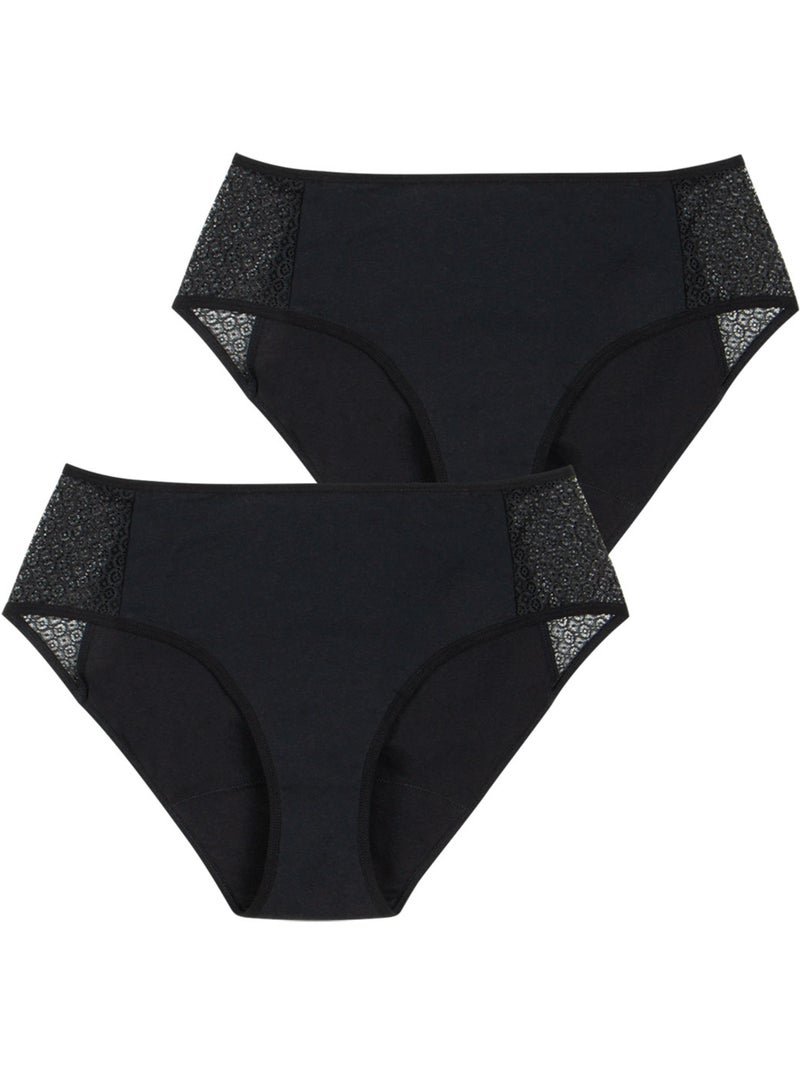 Lot de 2 culottes pour fuites urinaires femme Athena Noir - Kiabi