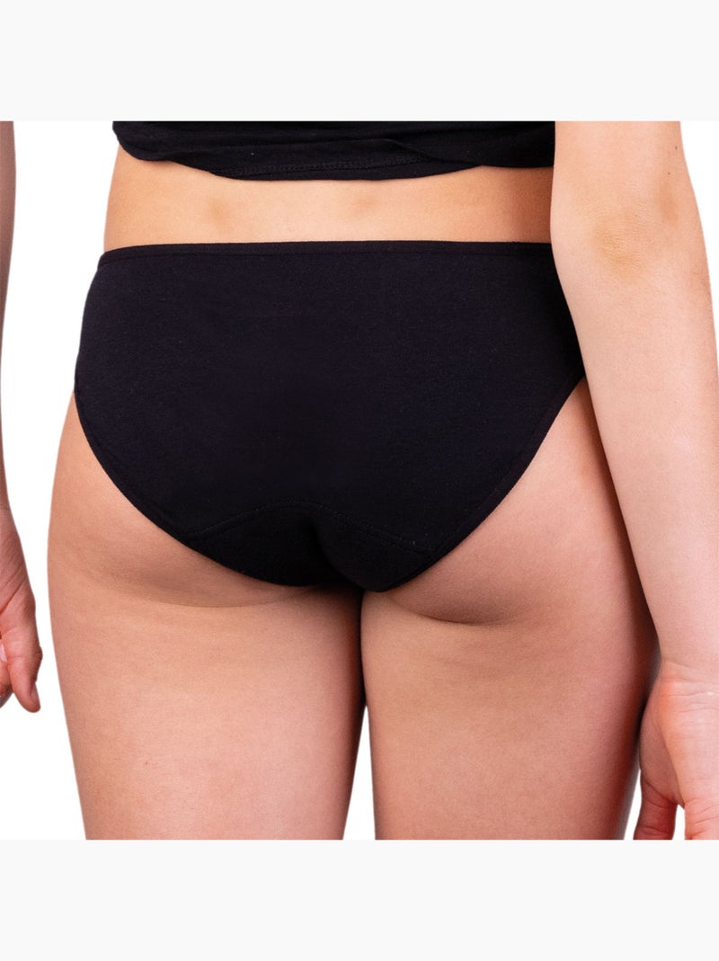 Lot de 2 culottes pour règles fille Coton bio Care Athena Noir - Kiabi