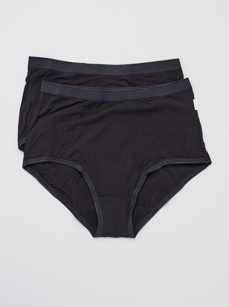 Lot de 2 culottes 'Sans Complexe' noir - Kiabi