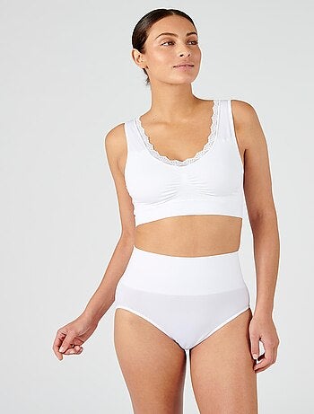 Lot de 2 culottes sans couture taille haute effet ventre plat - Damart