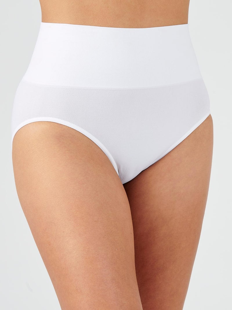 Lot de 2 culottes sans couture taille haute effet ventre plat  - Damart Blanc - Kiabi