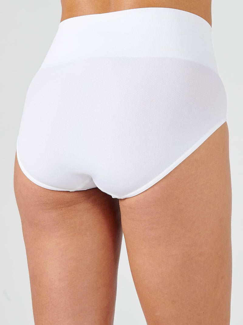 Lot de 2 culottes sans couture taille haute effet ventre plat  - Damart Blanc - Kiabi