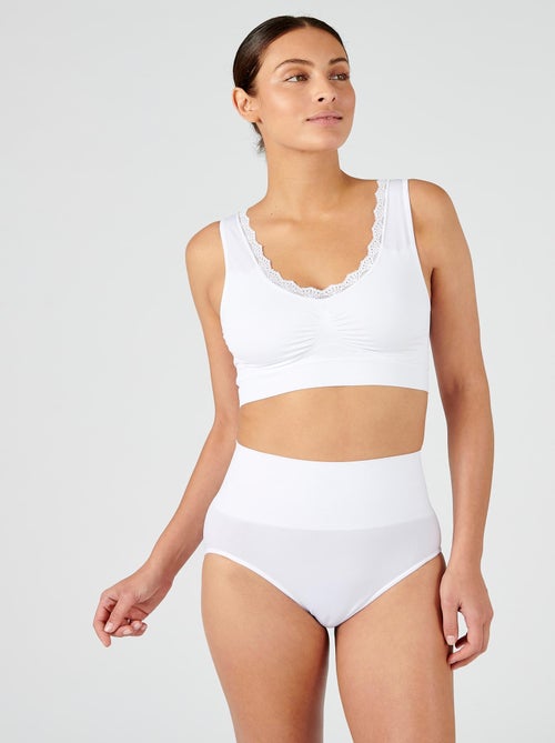 Lot de 2 culottes sans couture taille haute effet ventre plat  - Damart - Kiabi