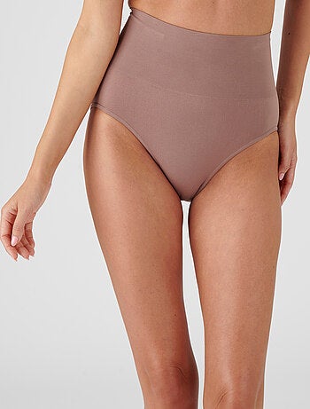 Lot de 2 culottes sans couture taille haute effet ventre plat - Damart