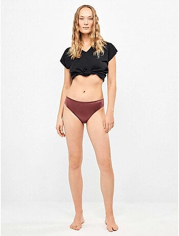 Lot de 2 culottes sans coutures en microfibre satinée