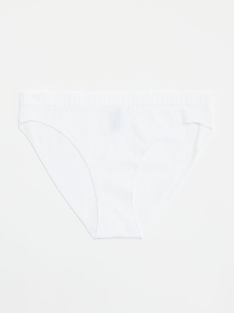 Lot de 2 culottes unies Blanc - Kiabi