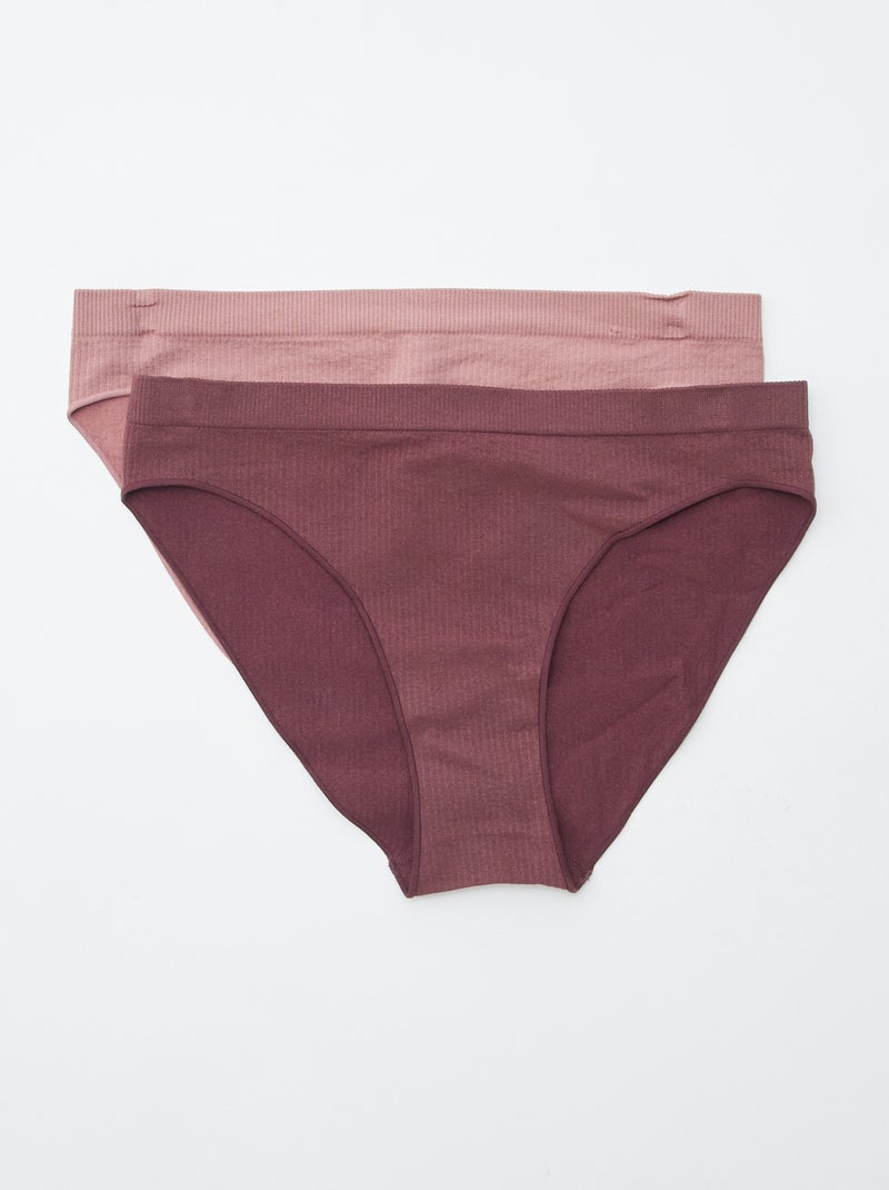 Lot de 2 culottes unies Rose - Kiabi