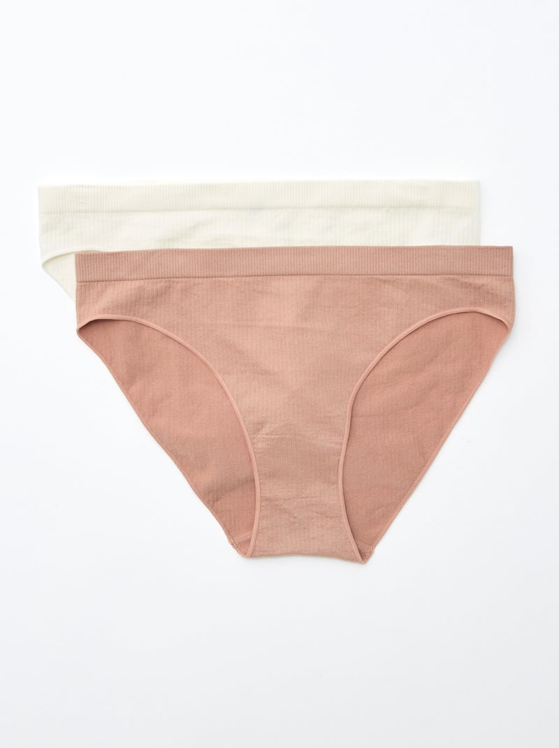 Lot de 2 culottes unies Rose - Kiabi