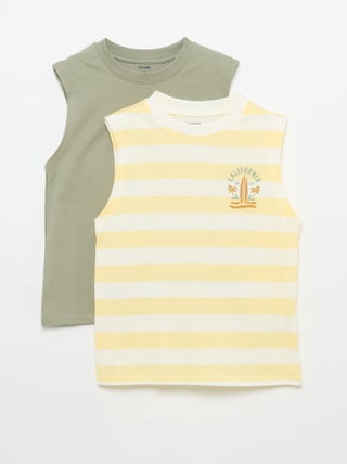 Lot de 2 débardeurs à col rond