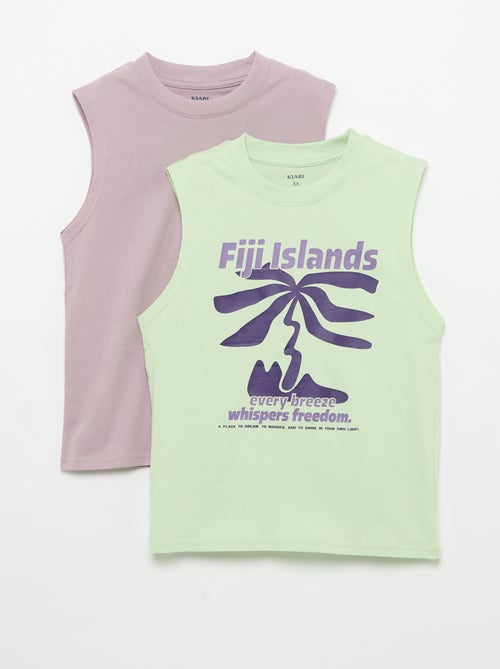 Lot de 2 débardeurs à col rond - Kiabi