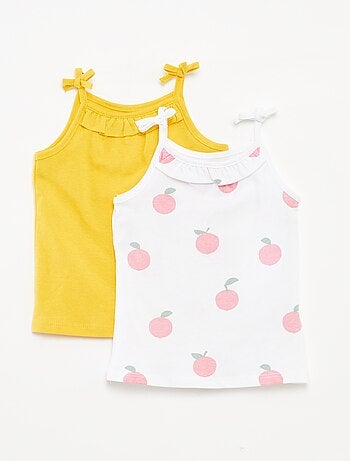 Lot de 2 débardeurs à fines bretelles avec nœuds