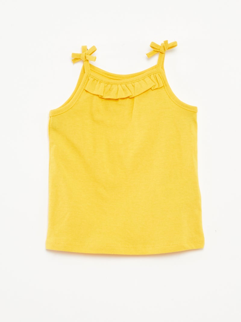 Lot de 2 débardeurs à fines bretelles avec nœuds BLANC - Kiabi