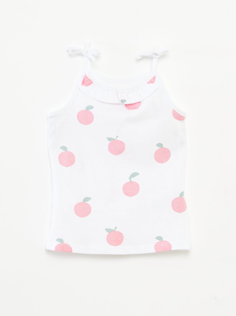 Lot de 2 débardeurs à fines bretelles avec nœuds BLANC - Kiabi