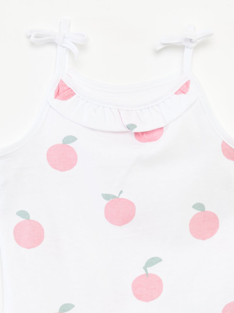 Lot de 2 débardeurs à fines bretelles avec nœuds BLANC - Kiabi