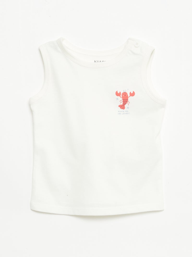 Lot de 2 débardeurs Blanc - Kiabi