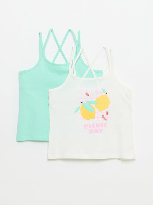 Lot de 2 débardeurs dont 1 imprimé - Kiabi