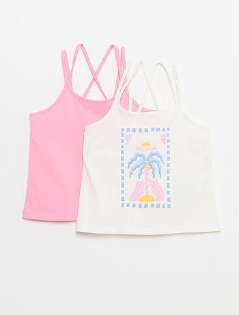 Lot de 2 débardeurs dont 1 imprimé