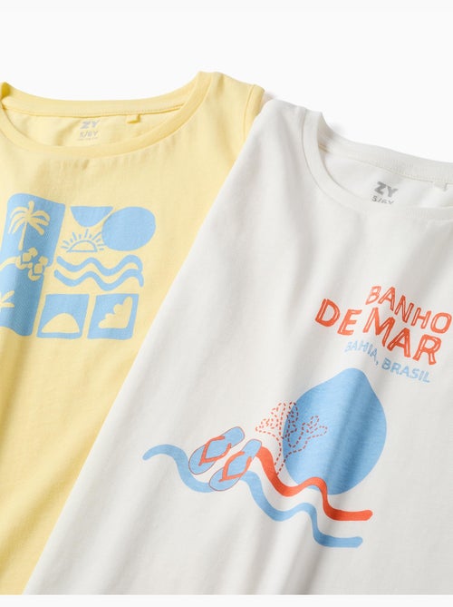 Lot de 2 débardeurs en coton avec imprimés plage - Kiabi