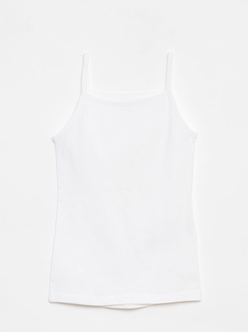 Lot de 2 débardeurs en coton stretch blanc - Kiabi