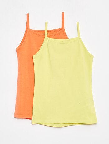 Lot de 2 débardeurs en coton stretch