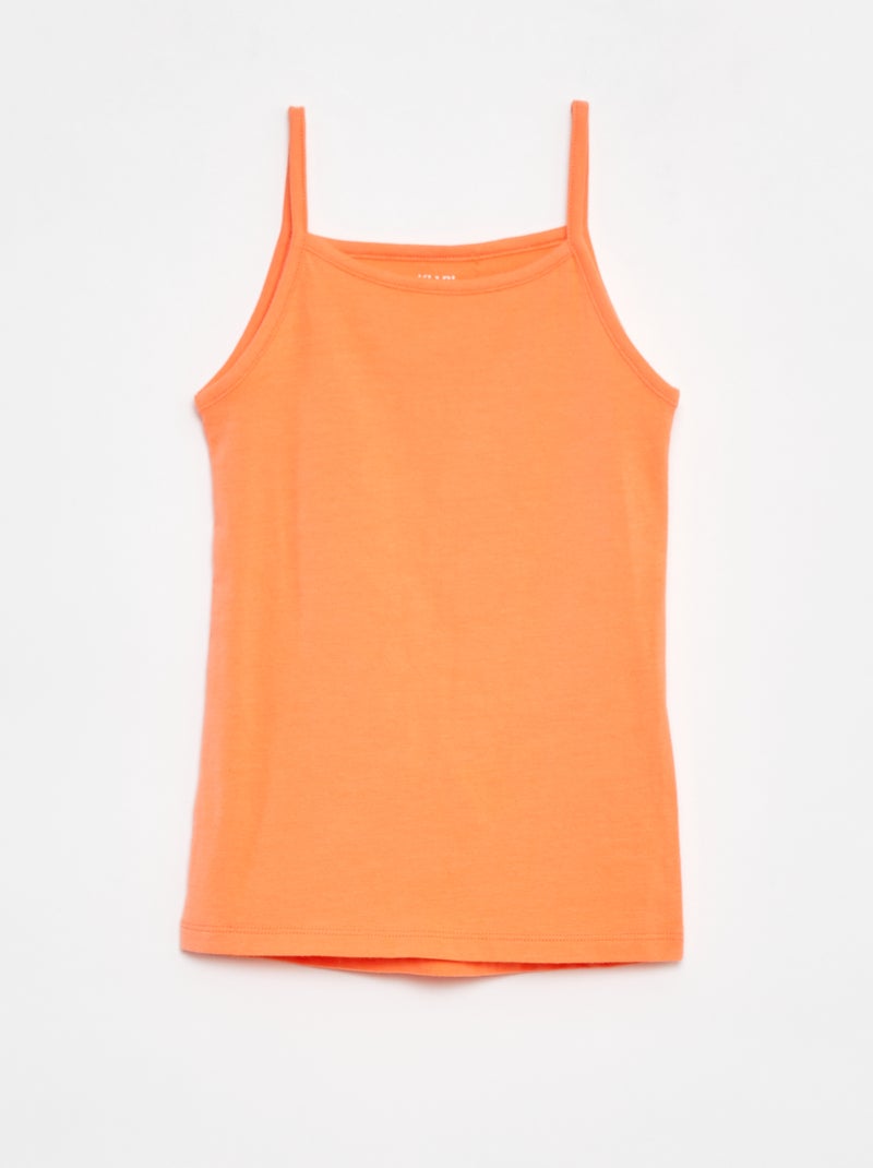 Lot de 2 débardeurs en coton stretch jaune - Kiabi