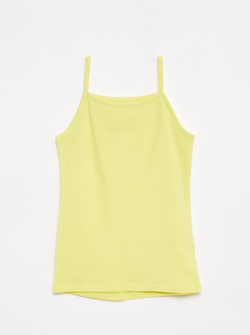 Lot de 2 débardeurs en coton stretch jaune - Kiabi