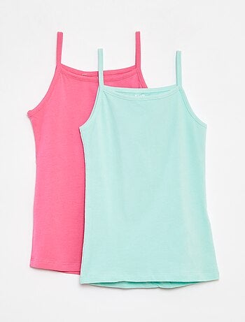 Lot de 2 débardeurs en coton stretch