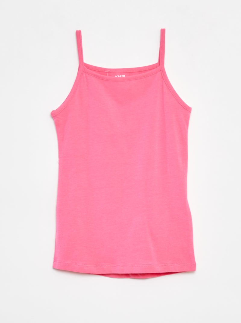 Lot de 2 débardeurs en coton stretch rose - Kiabi