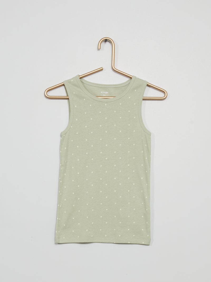 Lot de 2 débardeurs en coton vert - Kiabi