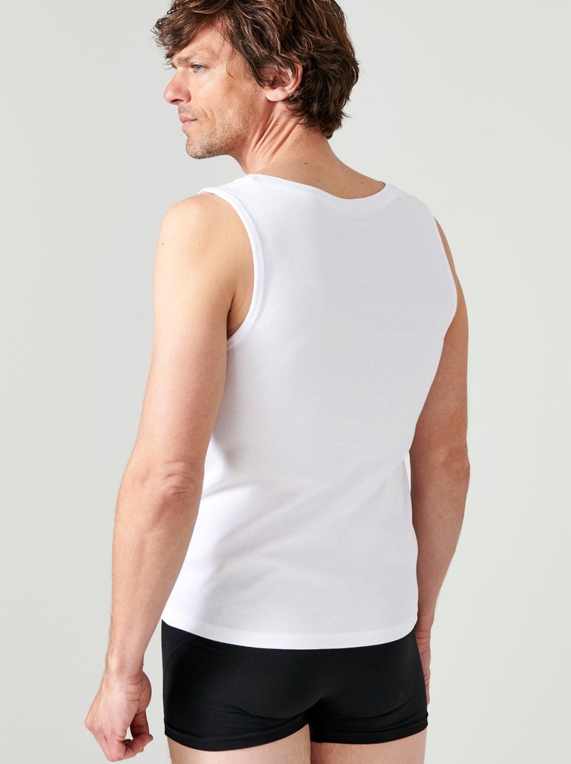 Lot de 2 débardeurs Essential pur coton peigné - Damart Blanc - Kiabi
