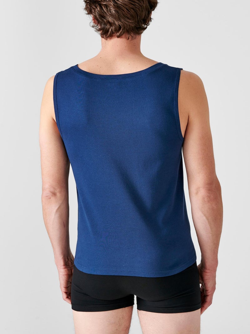 Lot de 2 débardeurs Essential pur coton peigné - Damart Bleu marine - Kiabi